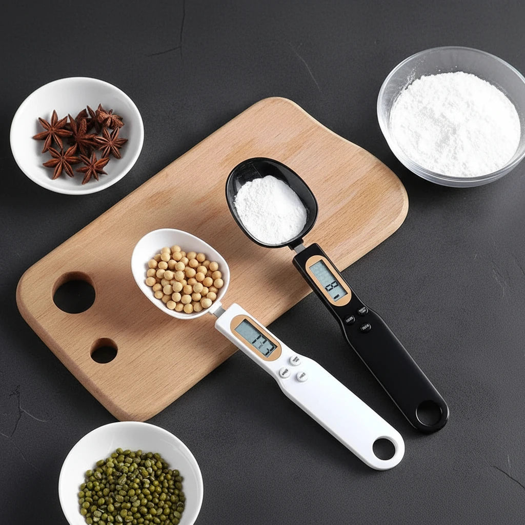 Digital presisjonsvekt skje med LED-display – kjøkkenvekt 0,1–500g